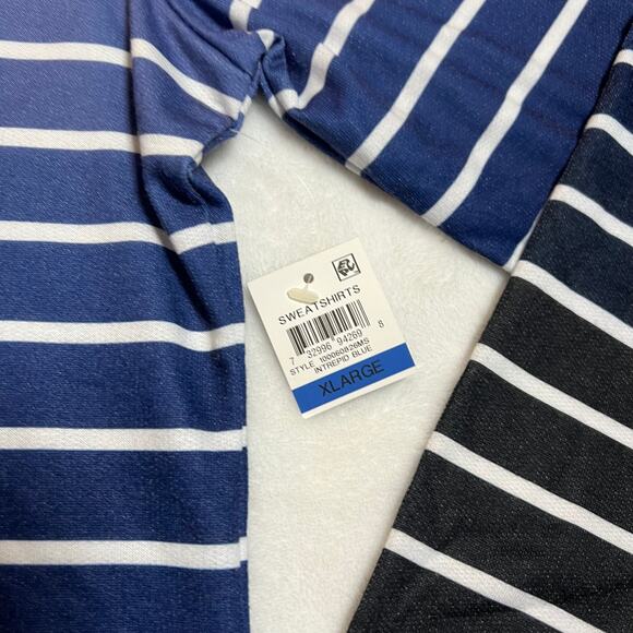 Karen Scott Sport Funnel Neck Ombre Striped Sweatshirt Size X-Large NEW Coastal - Picture 6 of 9